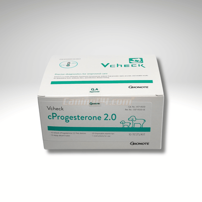 Bionote Vcheck cProgesterone 2.0 test kit box, 10 tests per kit