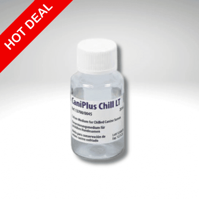 CaniPlus Chill LT canine semen extender bottle with mixing medium for cooled artificial insemination shipping