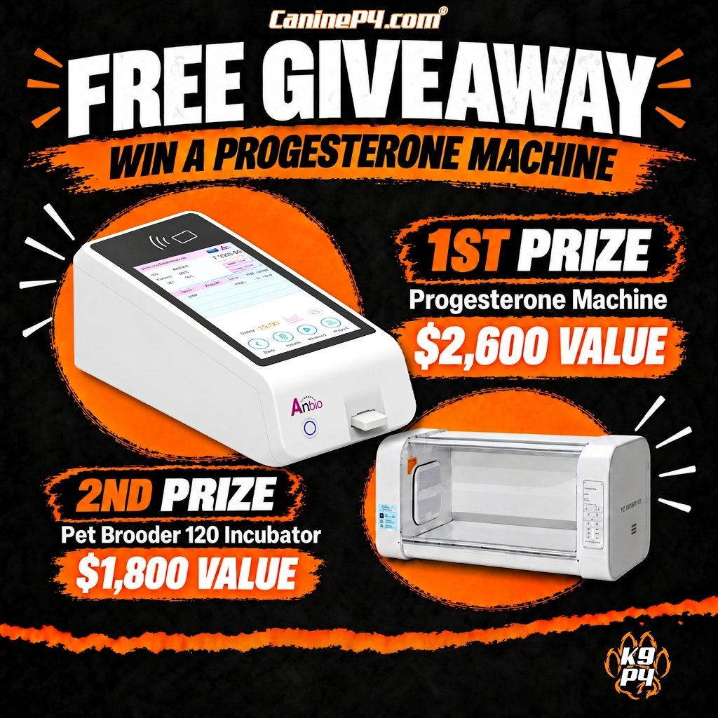 Free Giveaway - Win a Canine Progesterone Machine ($2,600 Value) and Pet Brooder 120 Incubator ($1,800 Value)
